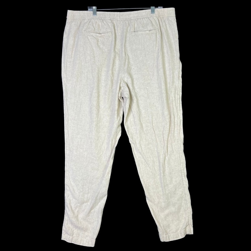 NWT Old Navy Womens Linen Boho Coastal Gauze Pocket High Rise Pant Beige XL Tall - Picture 2 of 9